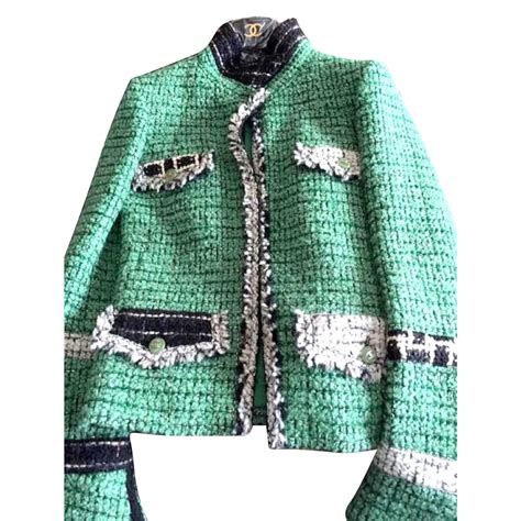 chanel green tweed jacket